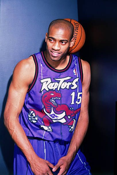 Vince Carter of the Toronto Raptors poses for a portrait during a behind the scenes shoot circa 1999 at the Air Canada Centre in Toronto, Canada....