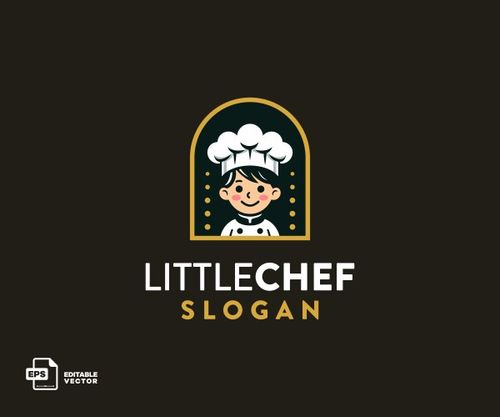 Adorable Chef Logo - Cartoon Style Vector Image
