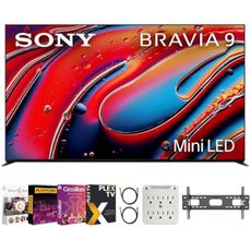 Sony BRAVIA 9 K65XR90 65 inch 4K HDR Smart QLED Mini-LED TV Bundle with Premiere Movie Streaming Package & TV Setup Bundle with Wall Mount + Surge Adapter + HDMI Cable & More (2024 Model)