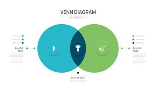 circle venn diagram infographic template 3 area options business infograph. vector