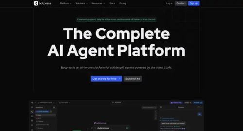 Botpress 主页截图。