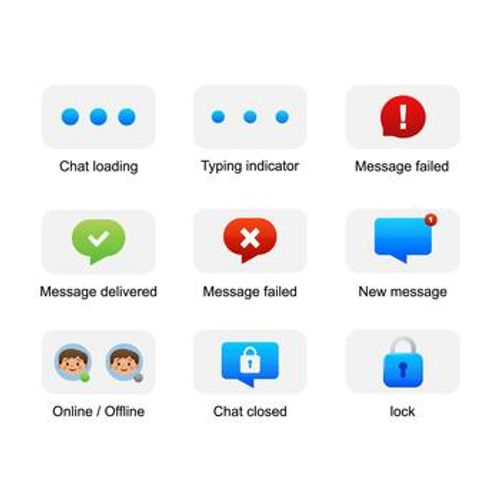 Chat Status UI Icons for Messaging Application. illustration vector