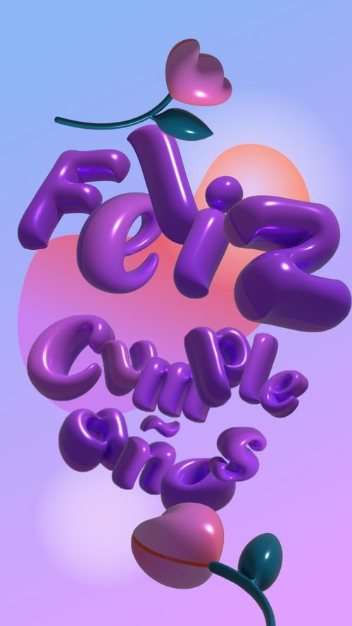 Feliz cumpleaños letras 3d