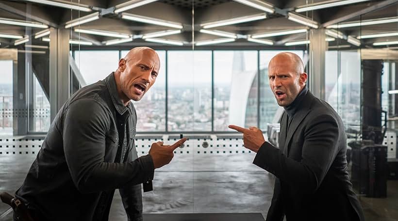 Jason Statham and Dwayne Johnson in Fast & Furious Presents: Hobbs & Shaw (2019)