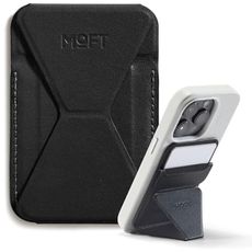 MOFT Magnetic Wallet Stand Compatible with iPhone 17/16/15/14/13/12 Series, Angle Adjustment & Magsafe Compatible MOVAS Phone Stand,Jet Black