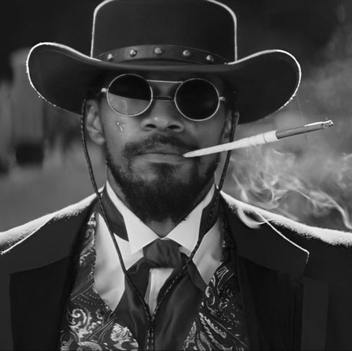 Django Unchained Outfits, Django Unchained Pfp, Django Tattoo Ideas, Django Aesthetic, Samuel L Jackson Django, Tarantino Movie Characters, Django Unchained Tattoo, Django Tattoo, Django Unchained Wallpaper
