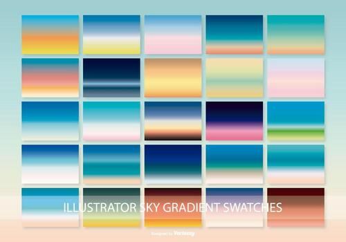 Beautiful Illustrator Sky Gradient Swatches vector