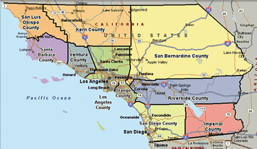 Map of Southern California