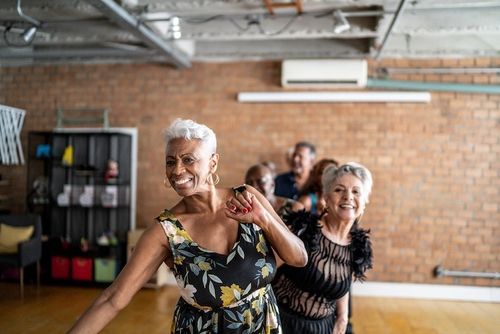 A group of women dancing at AARP Event, Zip Codes List 11570