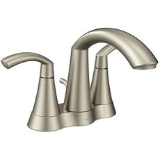 Moen Glyde Brushed Nickel Two-Handle High Arc Centerset Bathroom Faucet, 6172BN