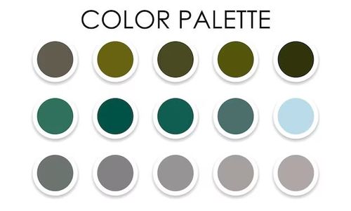 What color palette goes with dark green?