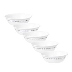 Pearl Metal CORELLE CP-1964 Corelle Plate, Plate, Outer Diameter 6.3 x Height 2.0 inches (16 x 5 cm), Unbreakable, Lightweight, Caspian Lace, Medium Bowl, Set of 5