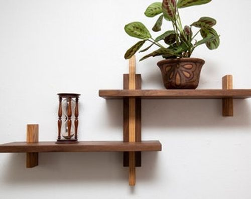 Unique Wall Float Shelf, Art Deco Floating Shelves, Shelving, Unique Crystal Display, Mid Century Modern Shelfs, Made in America, Handmade