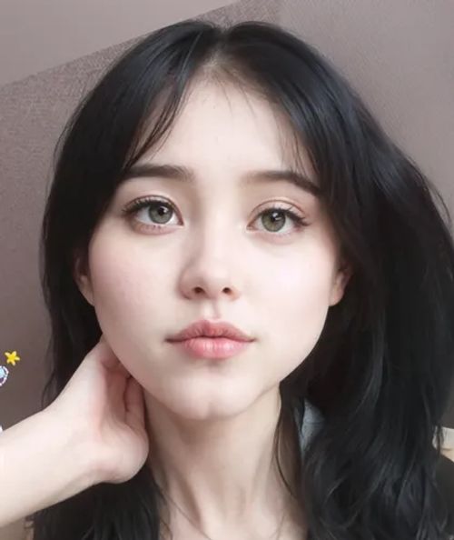 this is an asian girl with dark black hair,phuquy,weibo,yellow background,wangjialing,natural cosmetic,feifei,xianwen,jianwen,xiaoxuan,xueying,yanzi,lihui,siyi,changming,jingwen,liangying,shaoxuan,eur