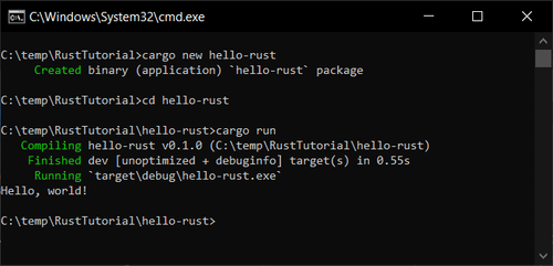 Creating, Building, and Running a Simple Program in Rust