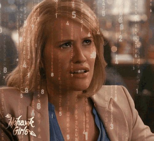 Math Lady Meme Confused Thinking Mohawk Girls GIF