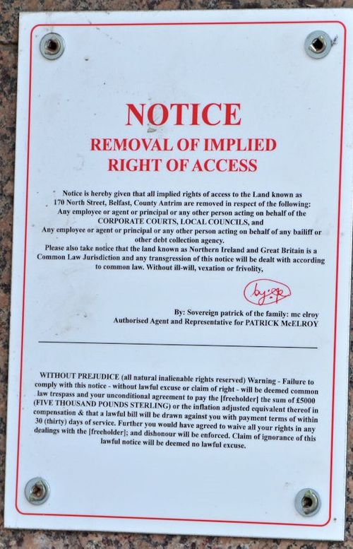 %22sovereign citizen%22 notice belfast october 2013 geograph 5824402