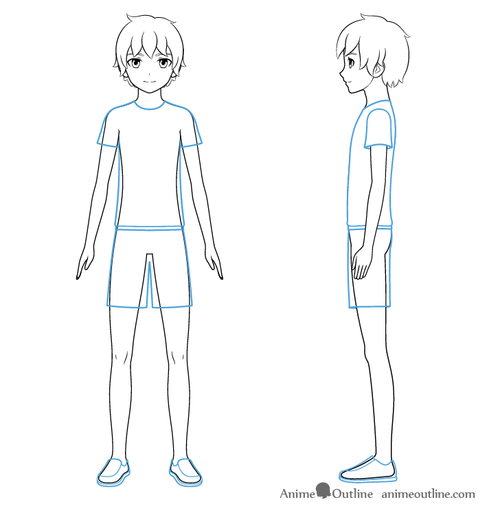 Anime boy clothes drawing