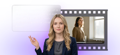 直接从文本提示词生成的逼真AI数字人主播和电影场景。