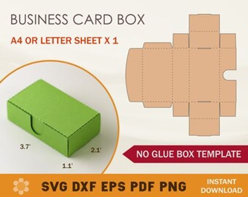 Business Card Box SVG Template, Business Card Dispenser, Cricut Cut Files, Silhouette Cut Files