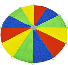 Rettebovon Parachute for Kids with 12 Handles Multi-Purpose Waterproof 12ft Play Parachute Toy Games for Team Games,You Can Also Use it for Picnic Mat and Furniture Cover (12ft)