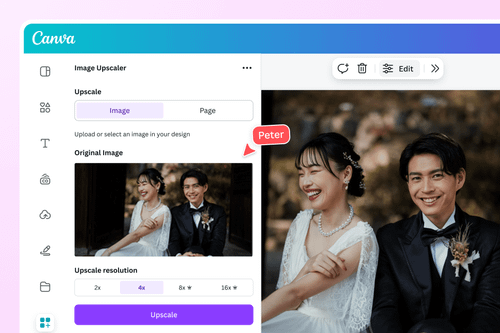 Upscale image quality with AI