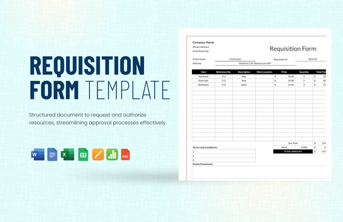 Requisition Form Template in Word, PDF, Pages, Apple Numbers, Google Docs, Excel, Google Sheets - Download | Template.net