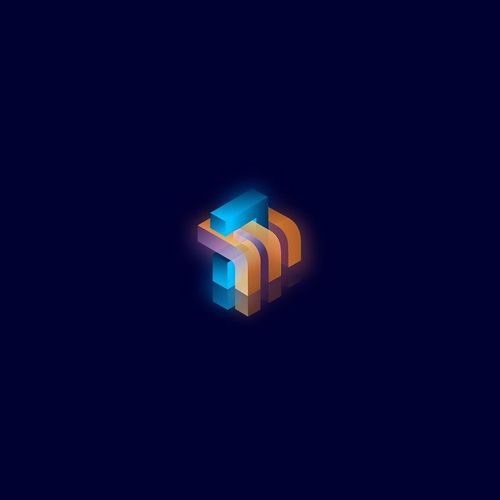 transparent gradient 3d logo design