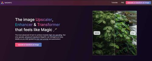 Magnific AI image upscaler