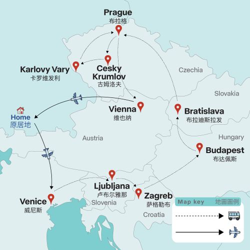 Eastern Europe 12-day tour itinerary map GoGo Tours