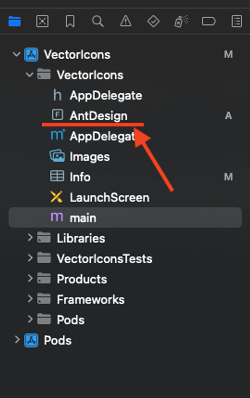 placement of icon font inside ios xcode project for react-native-vectror-icons