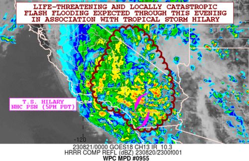 The Weather Prediction Center discusses the potential of flash flooding