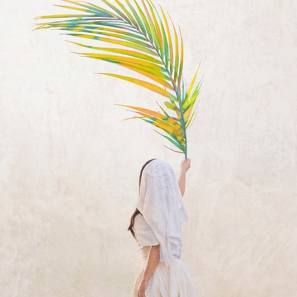 Art Print, Palm Sunday, Christian Art, Palm Leaf, Home Decor, Religous painting, Spiritual, Easter
