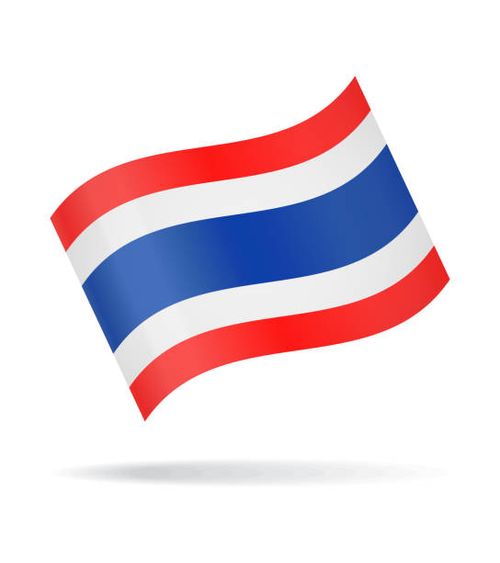 thailand - waving flag vector glossy icon - thailand flag stock illustrations