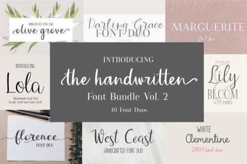 限时免费获取字体包 Handwritten Font Bundle Vol.2[Windows、macOS][$10→0]-反斗限免