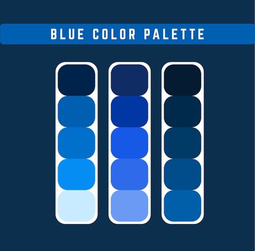 Vector blue color palette