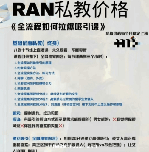 ran私教《全流程如何拉爆吸引力课》