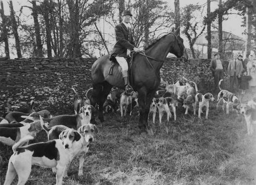Henry Somerset, the 10th Duke of Beaufort during a special meet of the Beaufort Hounds at Acton Turville, UK, in honour of Prince Bernhard of the...