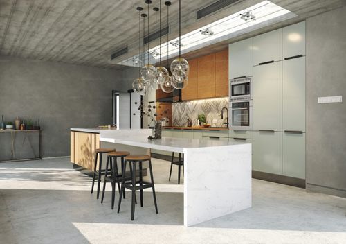 modern loft style  kitchen interior. 3d rendering design concept