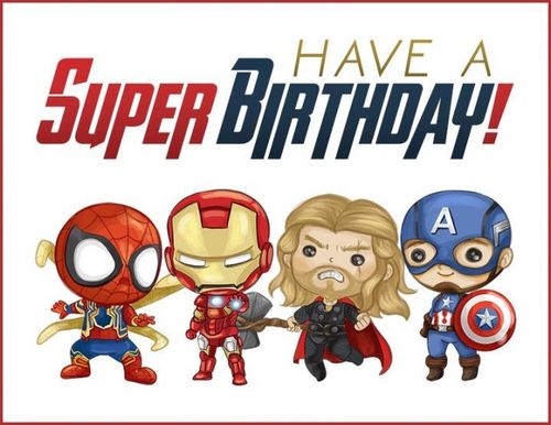 Superhero birthday card printable. Free birthday cards for kids