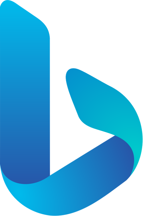 An abstract geometric lowercase "B" with a blue gradient texture