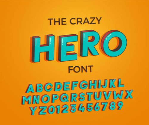 Comic cartoon crazy hero font. Vector illustration 3d design vector eps10 anime font stock illustrations