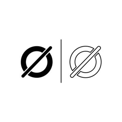 Null set and diameter symbol icon in solid and outline styles for mathematics and engineering design