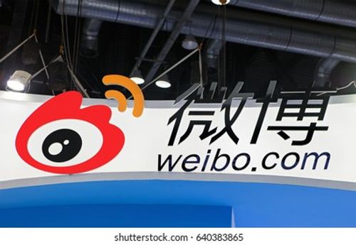 BEIJING, CHINA- APRIL 29, 2017: Weibo sign; Weibo Corporation, founded in 2010, is the social network company that provide the Chinese microblogging website Sina Weibo Editorial Stock Photo