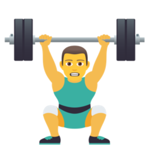 How Man Lifting Weights emoji looks on Joypixels.