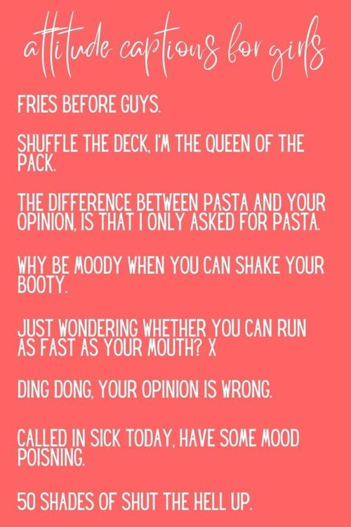 The image shows a list of captions for instagram on a pink background.