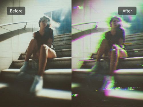 Create unique art with CRT filter and glitch effect for retro vibes
