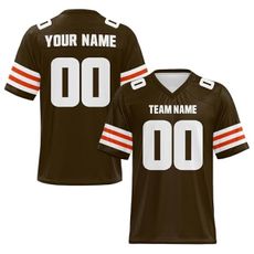 Custom Football Jersey Personalized Team Name Number Logo Jerseys Customized Football Shirt for Men Youth Women Kids Brown