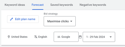 Google Keyword Planner forecasting - how to use Google Keyword Planner
