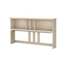 Bush Furniture Salinas 60W Hutch in Antique White, Desk Attachment with Shelf Storage for Home Office